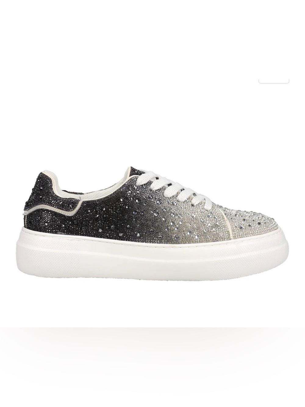 Bedazzle Rhinestone Platform Lace Up Sneakers Size 8